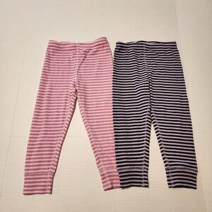 Hanna Andersson leggings bundle girl sz 90 / 3T Pink Purple stripes play school